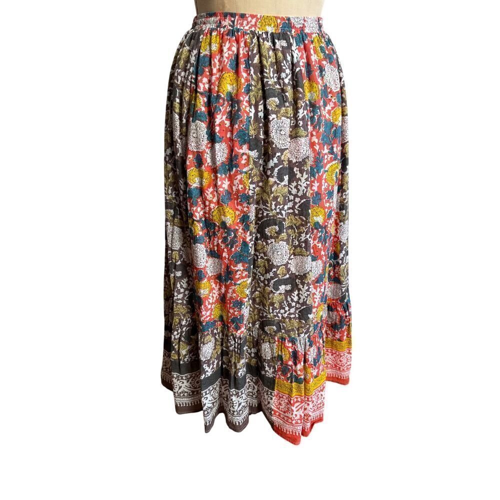 Velvet Women's XS Boho Batik Skirt EUC‎ Patchwork Floral India